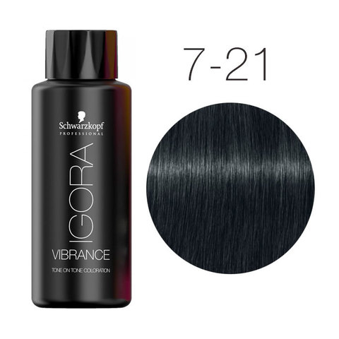 Schwarzkopf Igora Vibrance 7-21 (Средний русый пепельный сандрэ) - Безаммиачный краситель для окрашивания тон-в-тон