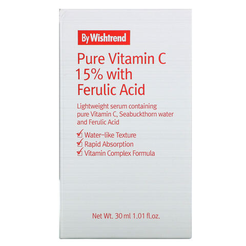 Сыворотка с витаминами С, Е и феруловой кислотой BY WISHTREND Pure Vitamin C 15% with Ferulic Acid 30 мл