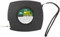 Рулетка 20 м, черный закрытый пластиковый корпус, стальная лента, FIT 17720