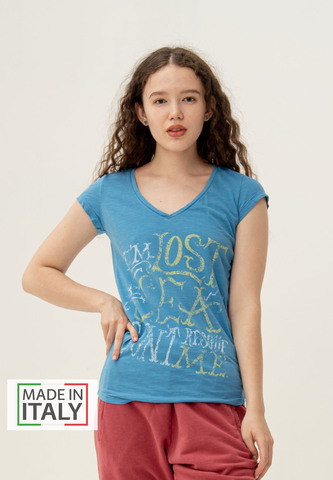 Футболка Bowery NYC Slub "Lost Of Sea" Vintage Blue