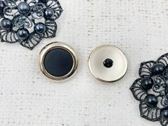 Пуговицы костюмные, d 2,4 см, чёрный с золотом