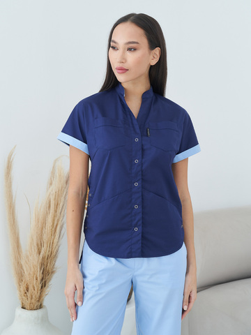 Блуза женская м94в toray стретч темно-синийSZ6/голубой