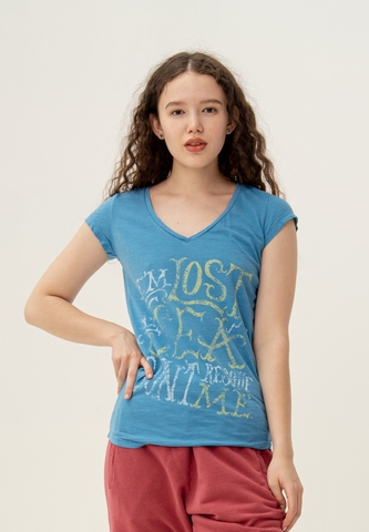 Футболка Bowery NYC Slub "Lost Of Sea" Vintage Blue