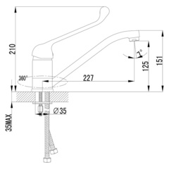 DR21023 Смеситель для кухни / умывальник с локтевой рукояткой