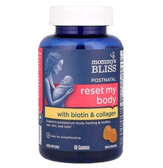 Mommy bliss, Postnatal Reset My Body с биотином и коллагеном, натуральный лимон, 60 жевательных таблеток