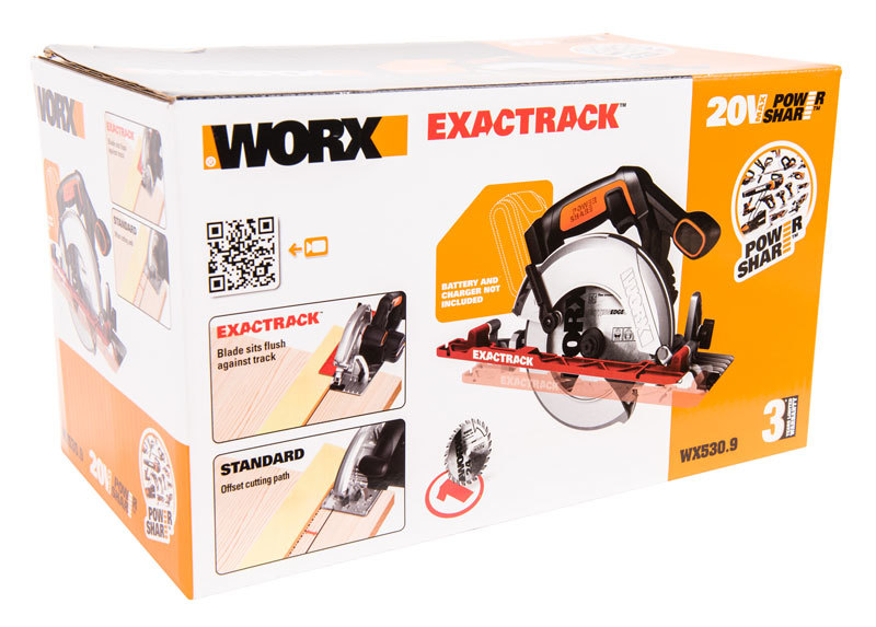 Дисковая пила аккумуляторная WORX WX530.9, 20В, без АКБ и ЗУ