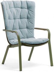 Лаунж-кресло пластиковое с подушкой Nardi Folio, агава, голубой