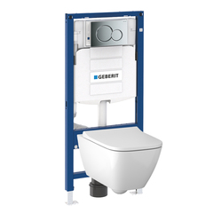 Geberit Smyle Square Rimfree 500.300.21.S Инсталляция с унитазом фото