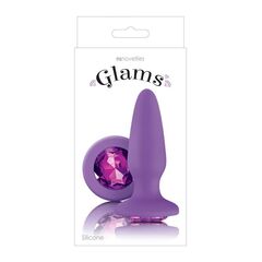 Фиолетовая анальная пробка с фиолетовым кристаллом Glams Purple Gem - 10,4 см. - 