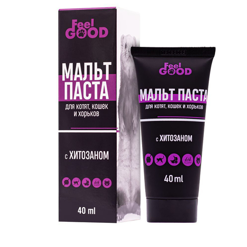 Мальт-паста FeelGOOD с хитозаном для котят кошек и хорьков 40 мл 09.2025