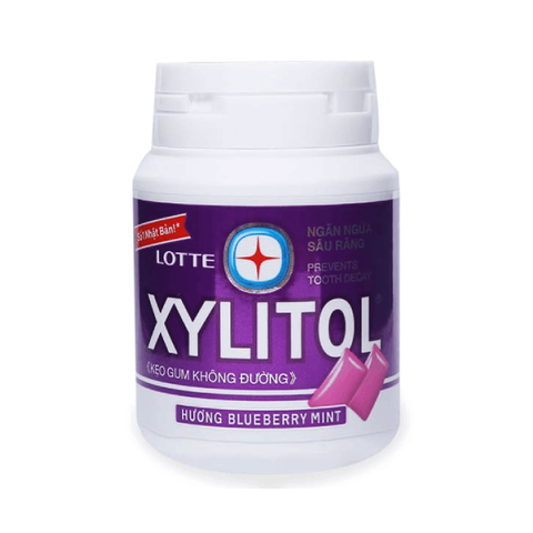 Жевательная резинка в банке мята-черника XYLITOL Lotte, 55,1 гр