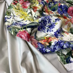 Ткань хлопок сатин с эластаном бежевый 2029