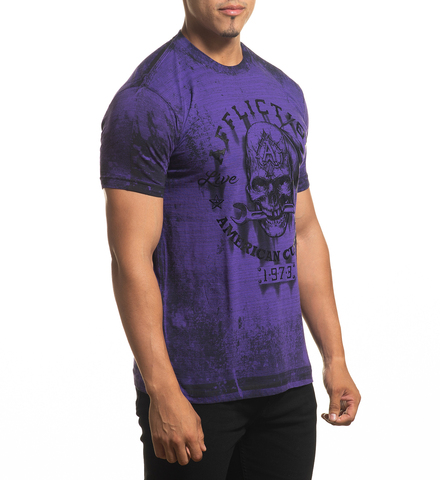 Affliction | Футболка мужская IRON GREASE ARCTIC PURPLE A24270 правый бок