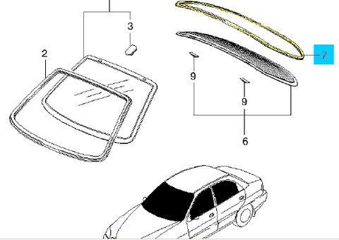 МОЛДИНГ СТЕКЛА ЗАДНЕГО LANOS, CHANCE, SENS GM