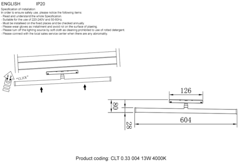 Магнитный трековый светильник CLT 0.33 004 13W WH 4000K