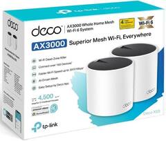 TP-Link Deco X55(2-pack) Домашняя Mesh Wi-Fi 6 система AX3000, до 574 Мбит/с на 2,4 ГГц + до 2402 Мбит/с на 5 ГГц