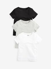 Футболка для девочки Next 937-856, 3 шт., Белый, Серый, Черный