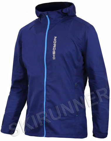 Беговая куртка с капюшоном Nordski Run Navy-Blue