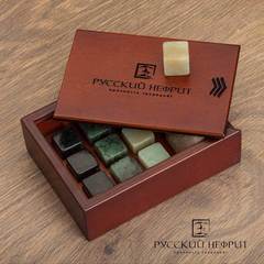 Камни для охлаждения виски из нефрита разных цветов. Набор 9шт.