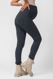 Утепленные брюки для беременных 11949 темно-серый