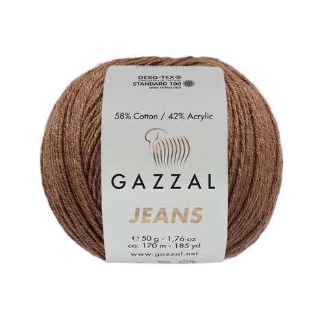 Пряжа Gazzal Jeans 1144 молочный шоколад