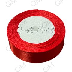 Лента атласная 2,5 см 25 ярдов (красная) №162