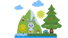 Декоративно-развивающая панель "Зайка в лесу"