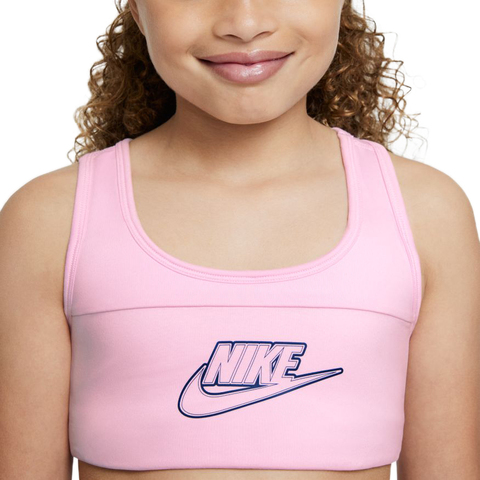Теннисный бюстгальтер детский Nike Dri-Fit Swoosh Bra Futura G - pink foam/blue void