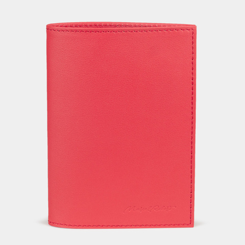 Обложка для паспорта из натуральной кожи теленка, красного цвета