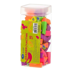 
          Ластик Basir, треугольная форма, неоновый разноцветный корпус, с цветными вставками внутри, размер 2.8*1.2 см