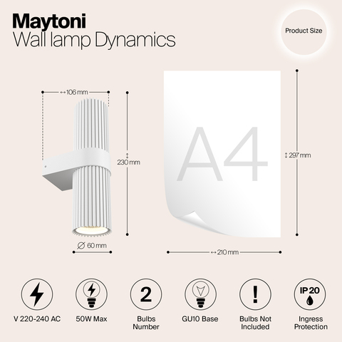 Настенный светильник Maytoni Dynamics MOD326WL-02W