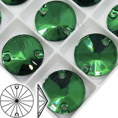 Стразы пришивные Rivoli Emerald зеленые для фигурного катания