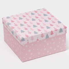 Коробка одиночная, Квадрат, Happy New year, см, 1 шт.21,5*21,5*12