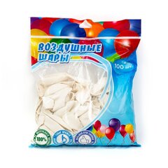 
          Шар воздушный пастель Alingar, №12, белый, 100шт/уп, пакет с европодвесом