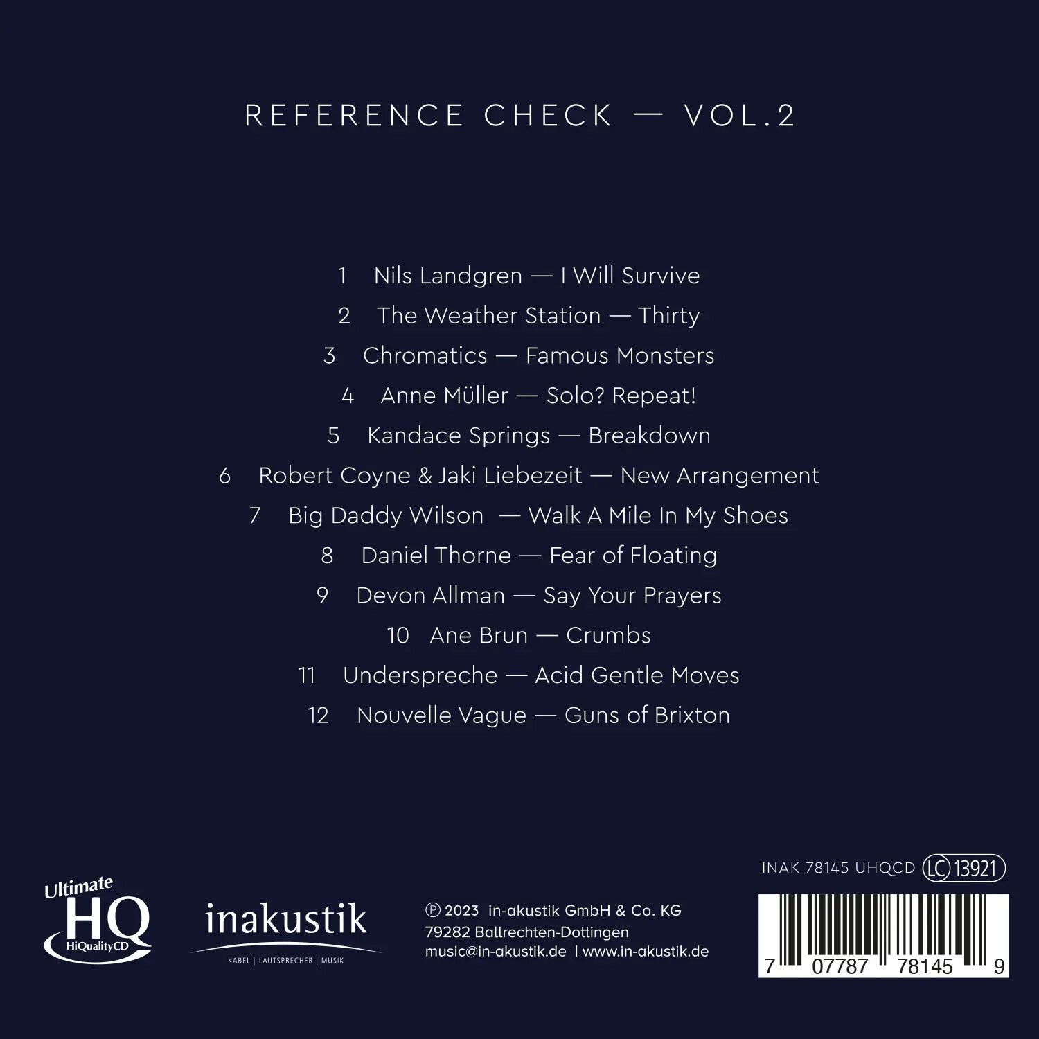 Inakustik CD, Canton Reference Check Vol. 2, 01678145
