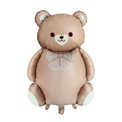 К Фигура, Мишка с бантиком, Сатин, Светло-коричневый, 35