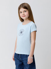 фуфайка  для девочки  КП 302763/голубое стекло