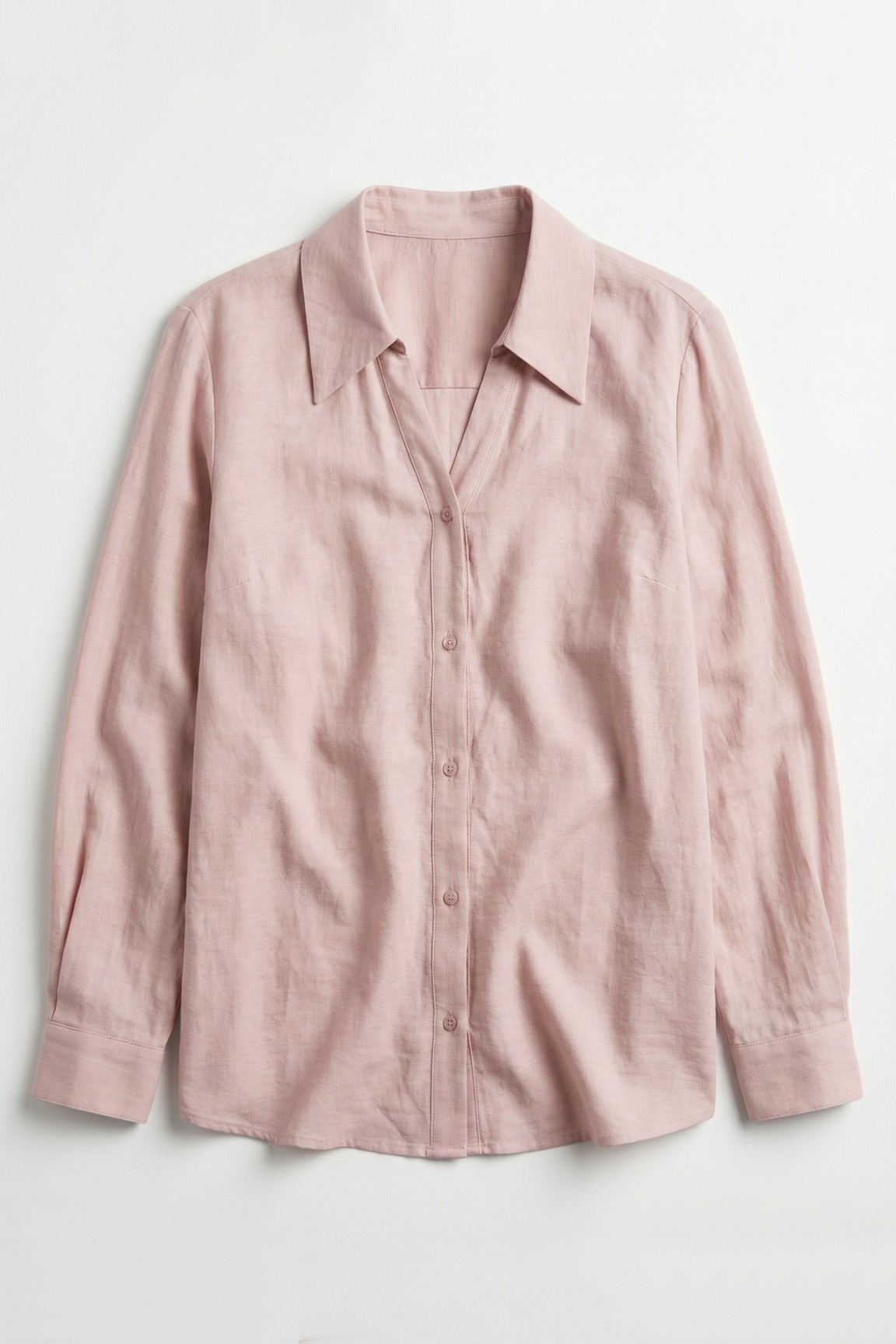 Блузка с отложным воротником, пудра