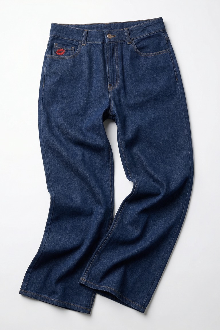 Джинсы расклешенные, темно-синий