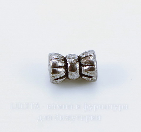 Бусина металлическая "Конфетка" 6х4 мм (цвет - античное серебро), 20 штук