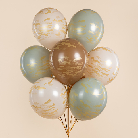 Связка гелиевых шаров Золотой камуфляж