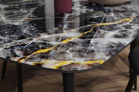 стол ОНИКС (нераздвижной) (черный мрамор)