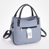 Сумка Саломея 203 гладкий серо-голубой + черный