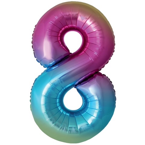 Цифры радужные градиент слим, 102 см