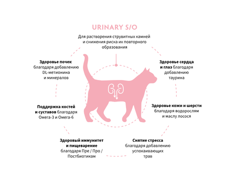 GRANDORF URINARY S/O сухой корм для кошек / способствует растворению струвитных камней и предотвращению их повторного образования (400 гр)