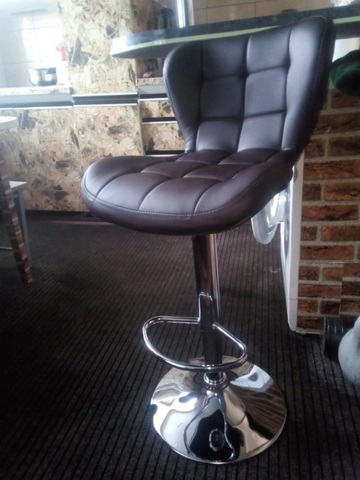 Сиденье для барного стула Porsche/Порше, экокожа, коричневое (сидение), распайка 8х8 см
