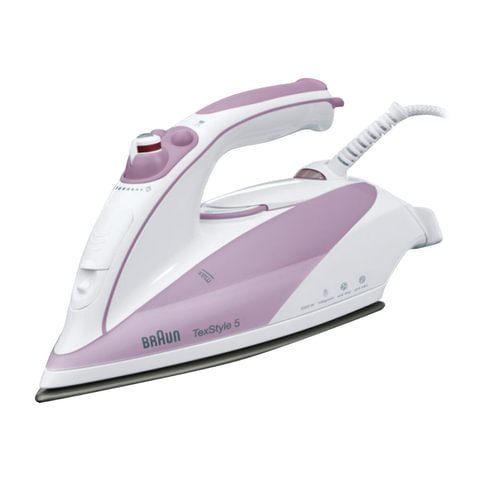 Утюг BRAUN TS505, 2000 Вт, антипригарное покрытие, самоочистка, антикапля, белый/фиолетовый