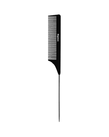 Расческа парикмахерская с металлическим хвостиком «Carbon fiber» 231*27 мм, Kapous