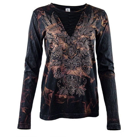 Affliction | Футболка лонгслив женская Serena Gardens AW22667 перед