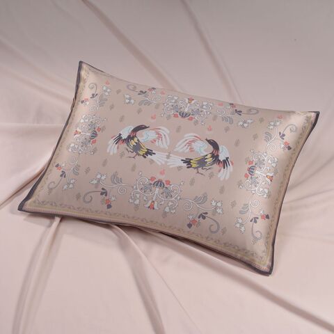 Наволочка 50x70 Mollen Мезенская роспись пудровая хлопковая